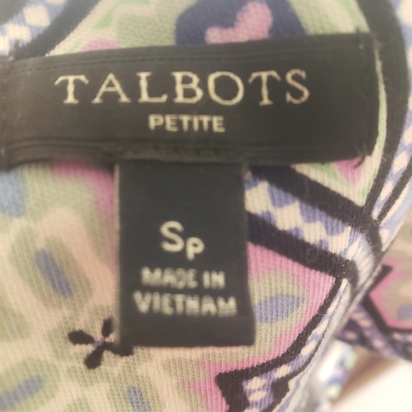 Talbots Sp kaleidoscope pattern soft smooth sleeveless midi fit & flare pockets - Picture 7 of 7